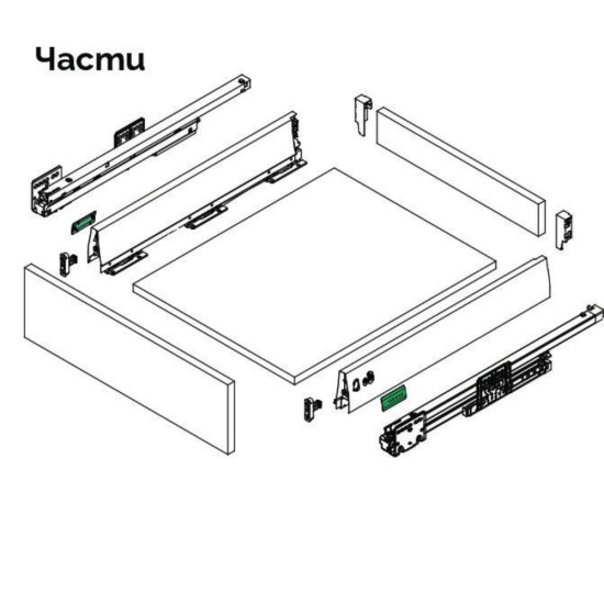 DWD XP декоративни капачки за царга на чекмедже с лого GRASS- антрацит