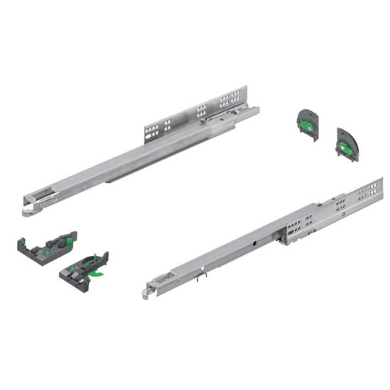 Dynapro Soft-Close 3D – скрит плъзгач с пълно изтегляне, 40 кг, 550 мм