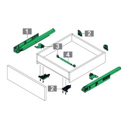 Dynapro Tipmatic – скрит плъзгач с Push to Open, без плавно затваряне, 40 кг, 270 мм