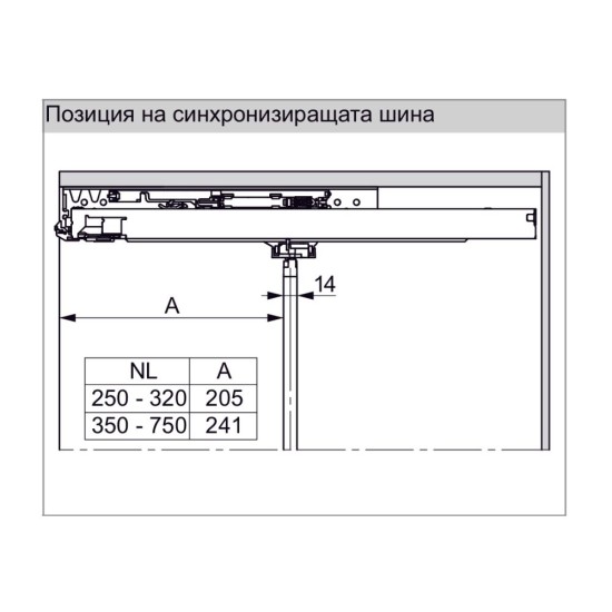 Dynapro Tipmatic – синхронизиращ комплект за Push to Open, 40 кг