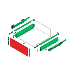 Nova Pro One H90 вътрешно чекмедже с 1 рейлинг, 300 мм, бяло, плавно затваряне, 40 кг (без чело)