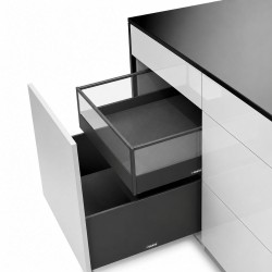 Vionaro V8 Crystal вътрешно чекмедже H200, 500 mm, 3D реглаж, плавно прибиране, 40 kg, циркон (без чело и без стъкло)