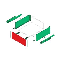Vionaro V8 H200 вътрешно чекмедже, 400 мм, 3D реглаж, плавно прибиране, 40 кг, бяло (без чело)
