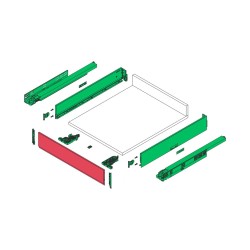 Vionaro V8 H89 вътрешно чекмедже, 400 мм, 3D реглаж, плавно прибиране, 40 кг, бяло (без чело)