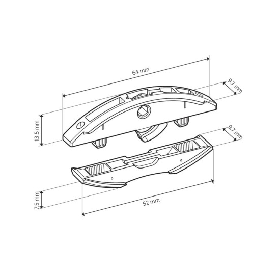 Clamex P-14/10 Medius разглобяема сглобка за междинни страници от 16 mm (посочената цена е за един комплект мъжко-женско)