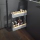 Изтегляща кошница Pinello Inside Spice, за долен ред шкафове, модул 150, дизайн LIRO, комплект с дясно разположени плъзгачи Grass Nova Pro 500, цвят антрацит