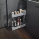 Изтегляща кошница Pinello Inside Spice, за долен ред шкафове, модул 150, дизайн LIRO, комплект с ляво разположени плъзгачи Grass Nova Pro 500, цвят антрацит
