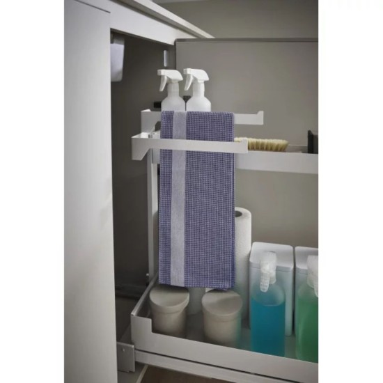 Изтегляща кошница с държач за кърпи Pinello Inside 300 Towel, за долен ред шкафове, модул 300 Десен, дизайн LIRO, комплект плъзгачи Grass Nova Pro 500, цвят антрацит