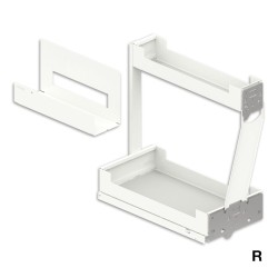 Изтегляща кошница Pinello Board, дизайн LIRO, с дясно разположен отгоре плъзгач Grass Nova Pro, модул 300, цвят бял