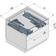 Система плъзгачи Riverso за чекмеджета, за модули 550-915 мм, дължина 530 мм, комплект два плъзгача с пълно изтегляне от двете страни
