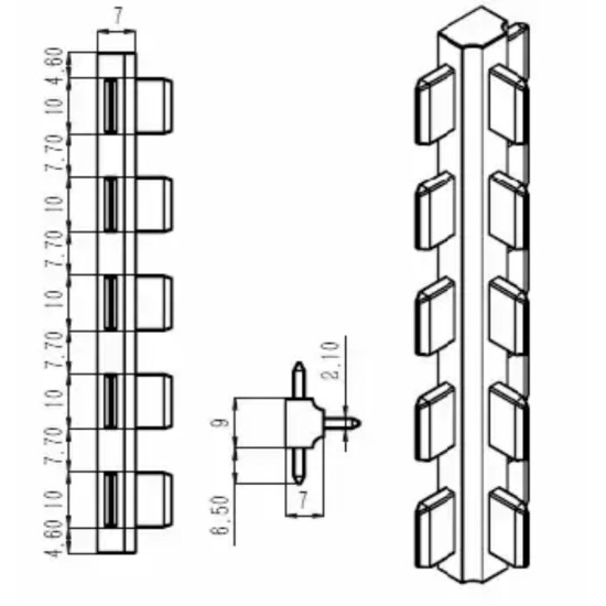 Трипътен съединител за разделител – 90 mm, бял