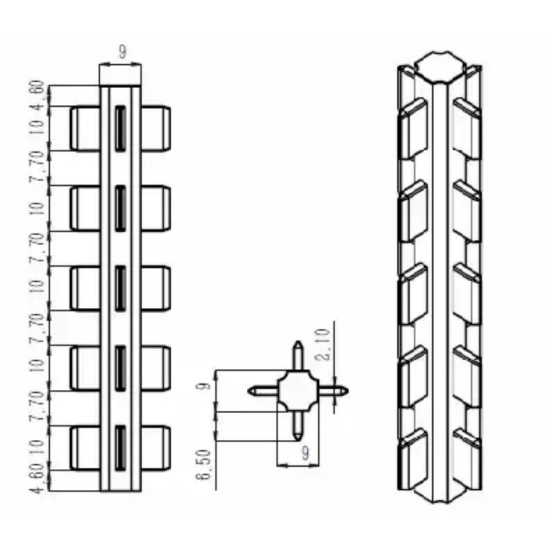 Четирипътен съединител за разделител – 90 mm, бял